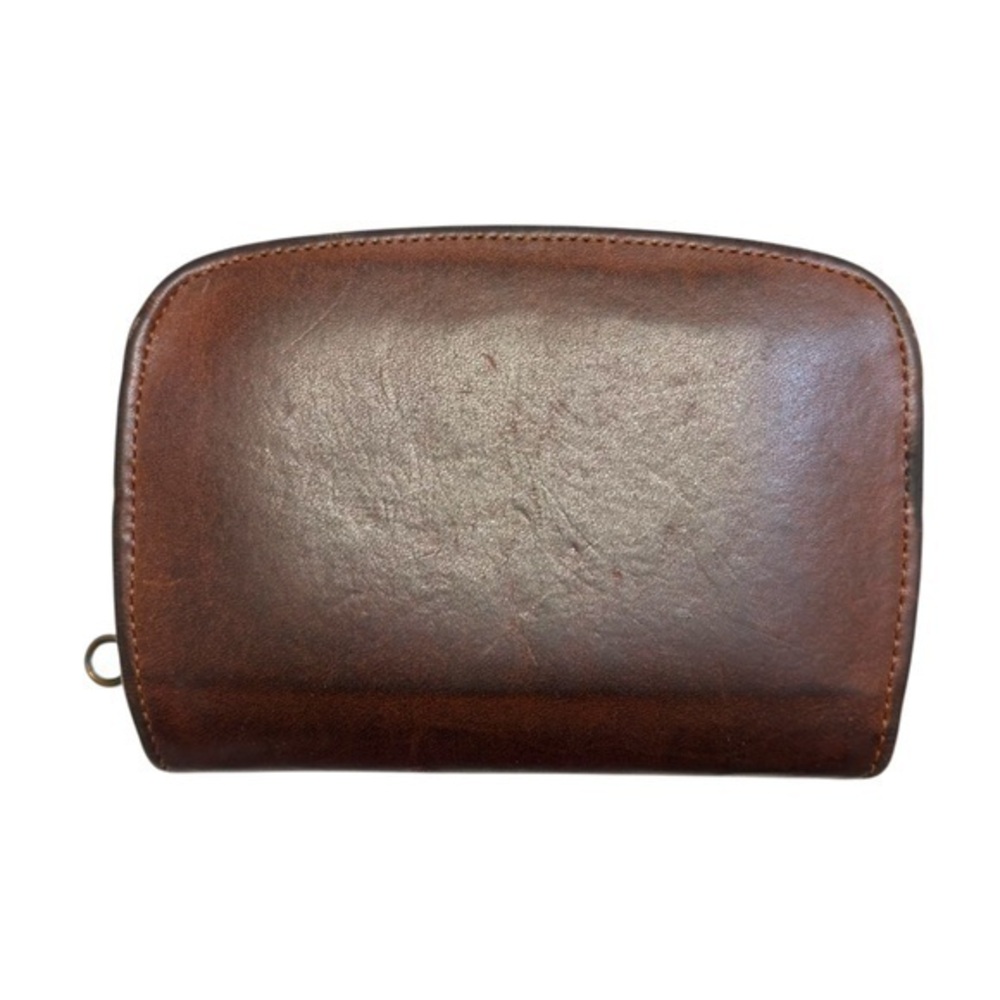 Coach zip around compact clutch #7242 brown leather